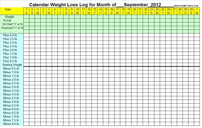 Weight Loss Pdf Chart