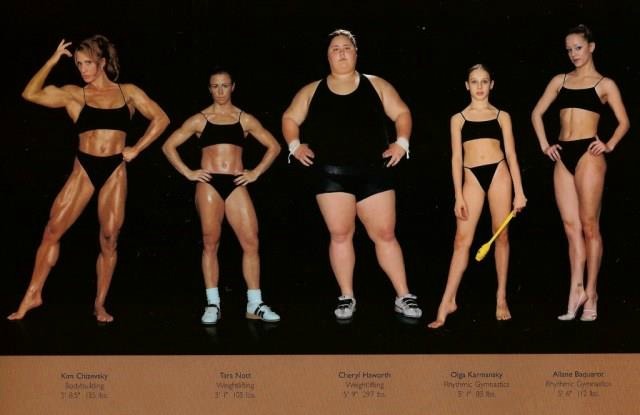 Athletic women with a variety of ideal weights