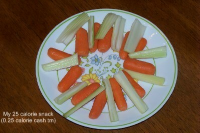 A 25 calorie carrot and celery snack