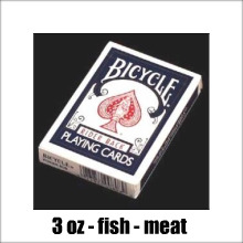 Three oz serving size (deck of cards)