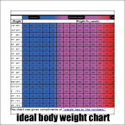 ideal body weight chart