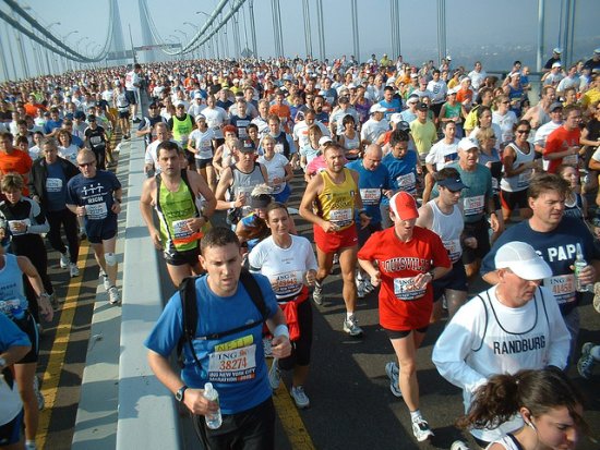 Ideal body shape of runners on bridge